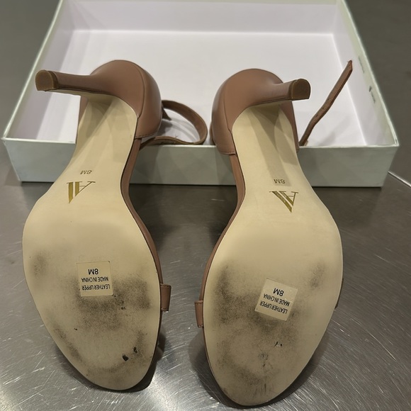 Taupe Ankle strap heels, size 8. Worn once. - Picture 4 of 7